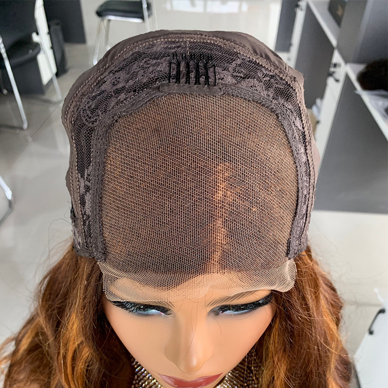 Closure Big Wave Pick Color Bob Real Wig Headgear - Image 2