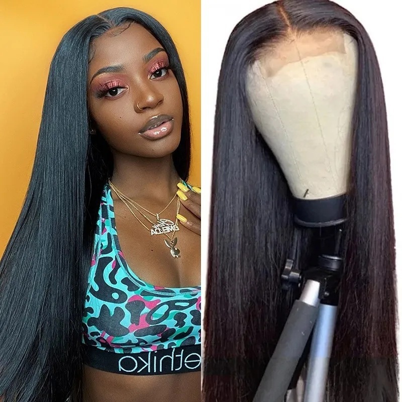 Natural Lace Front Wig Medium Long Straight Hair - Image 4