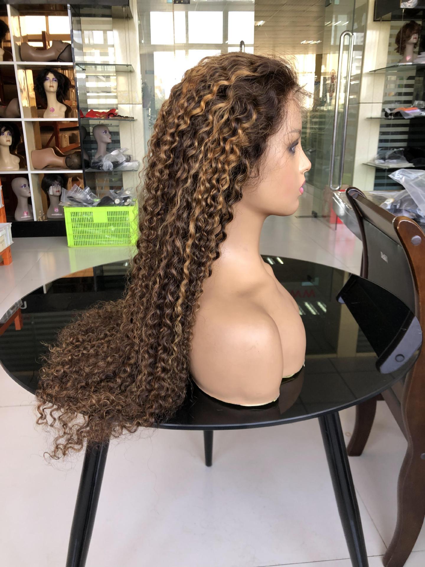 Piano Inter-color Highlight Curly Lace Wig - Image 4