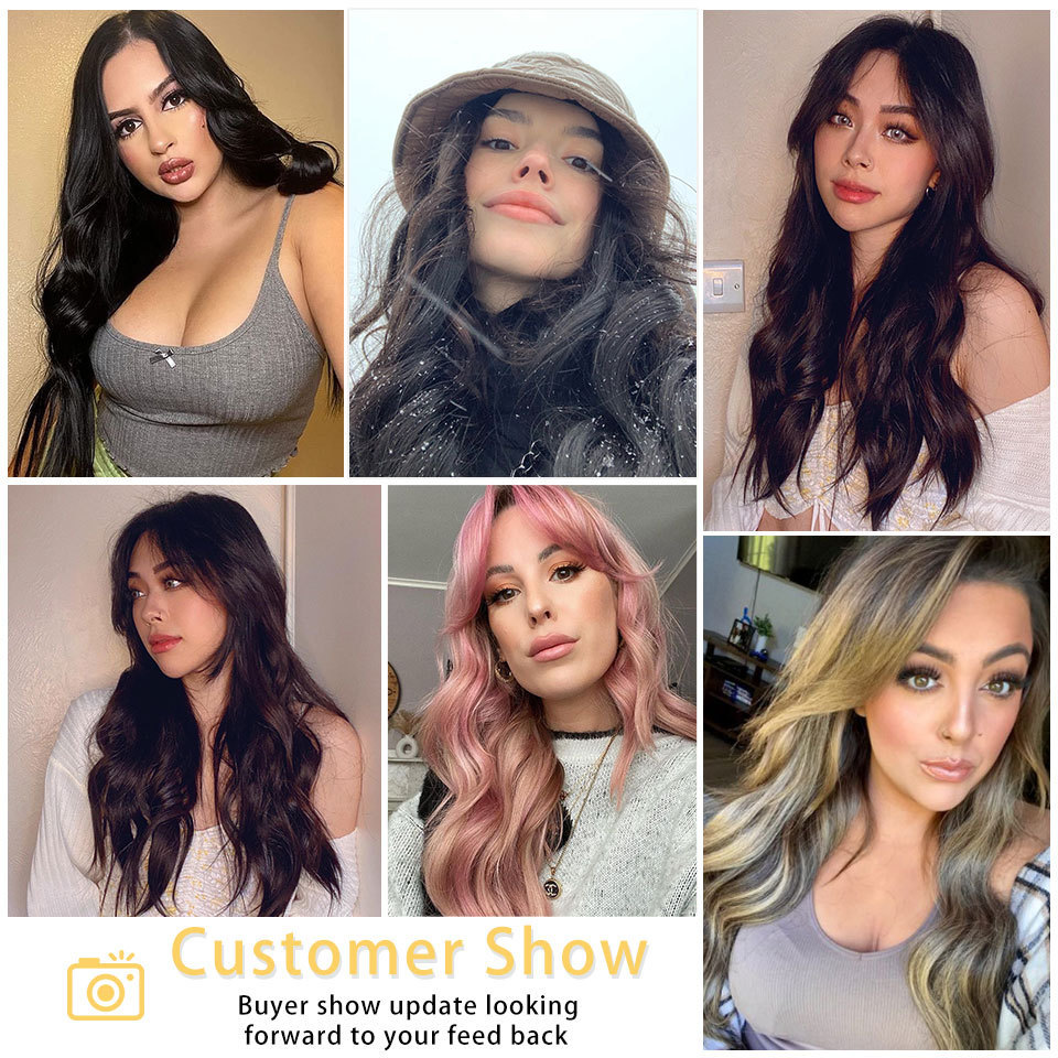 Women's Long Wig Water Ripple Hair Extension Piece 4-piece Set - Image 2