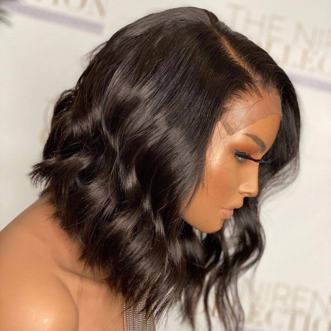 Chemical Fiber Short Curly Front Lace Wig Head Cover - Image 4