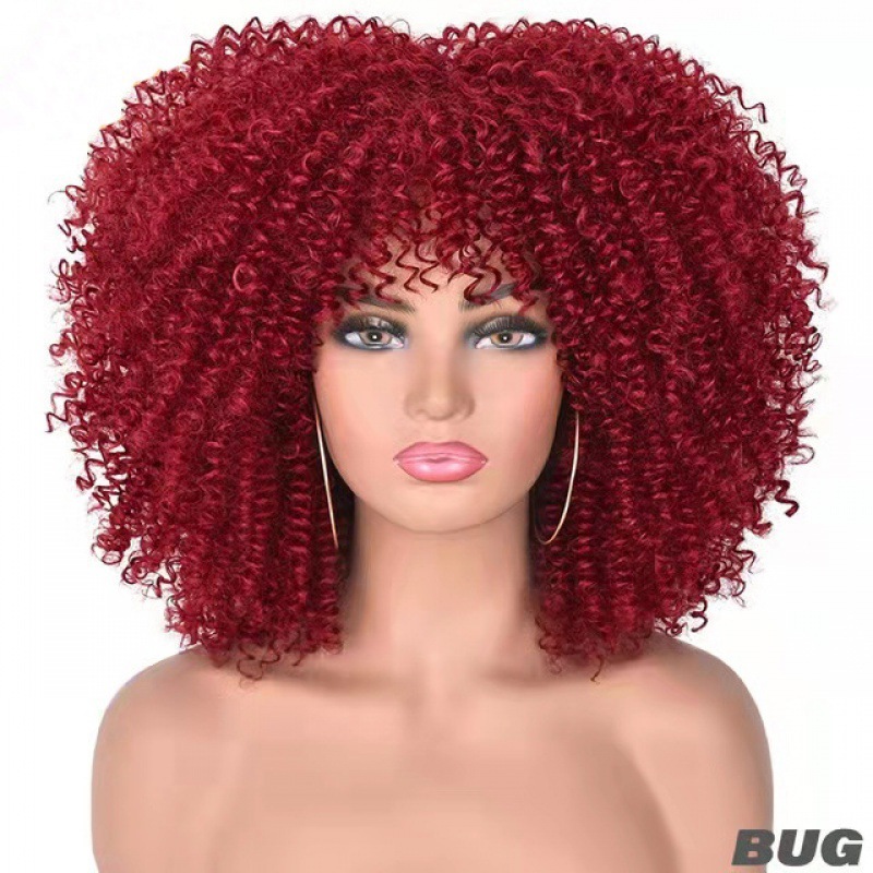 African Small Curly Hair Afro Wig Headgear - Image 4