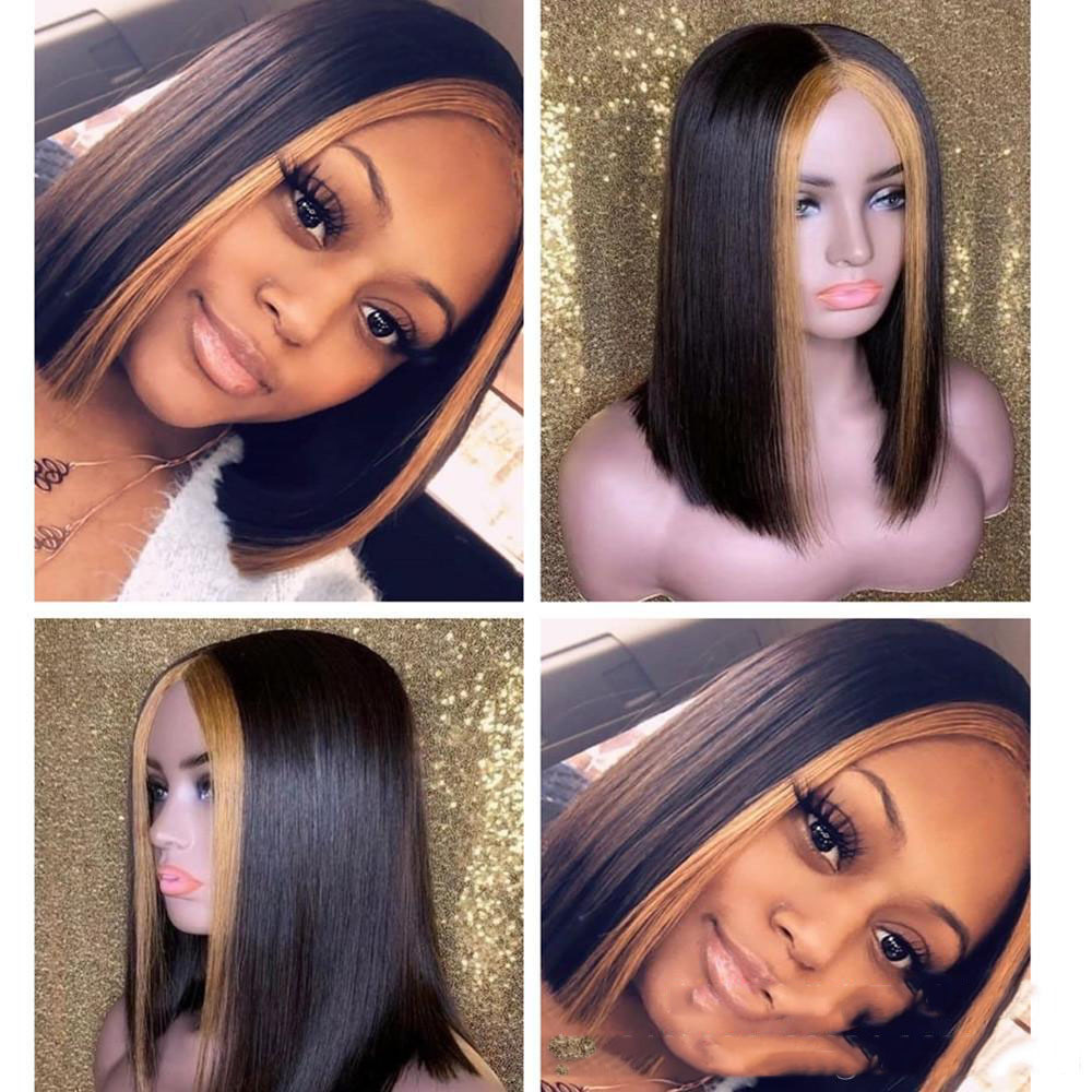 Highlight Ombre Transparent Lace Wig Human Hair - Image 2