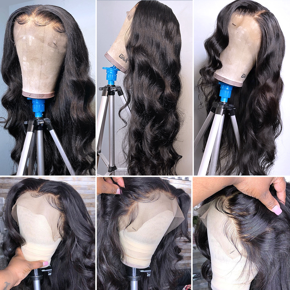 Inch Body Wave Lace Front Human Hair Wigs Peruvian Loo - Image 2