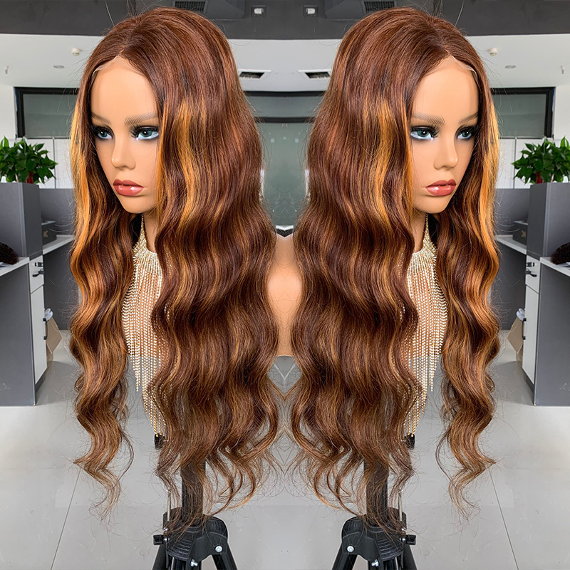 Closure Big Wave Pick Color Bob Real Wig Headgear - Image 4