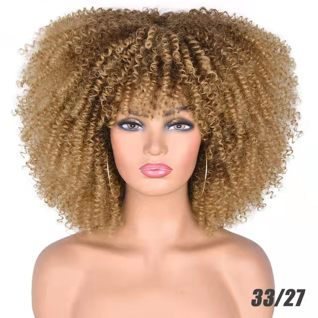African Small Curly Hair Afro Wig Headgear - Image 3