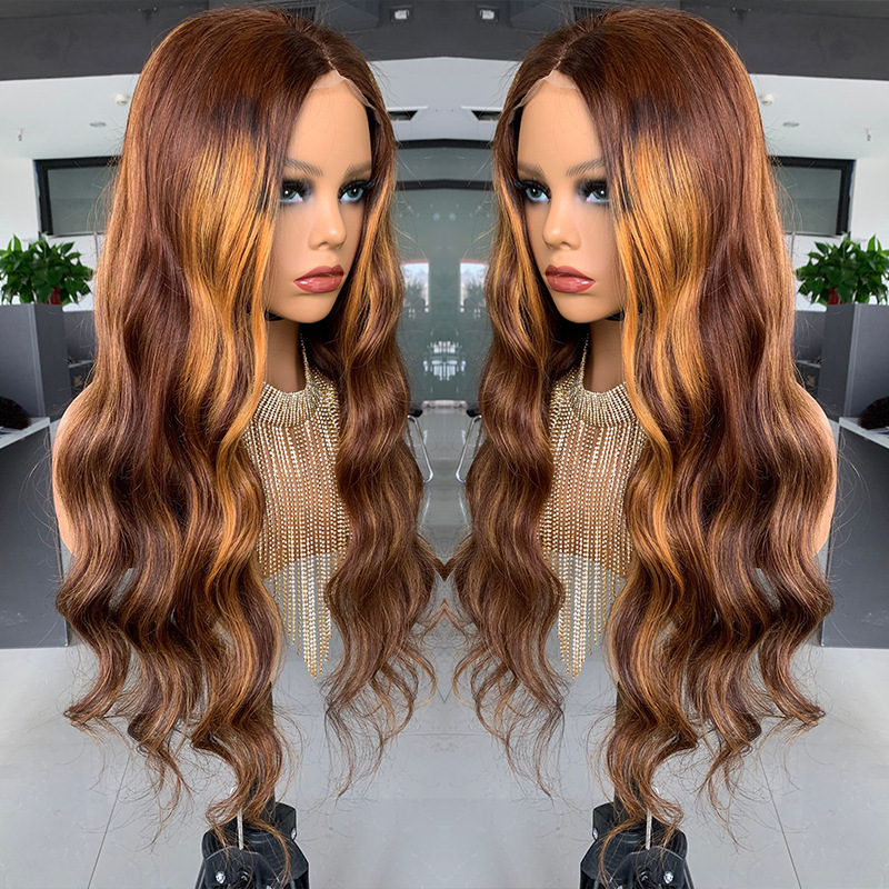 Closure Big Wave Pick Color Bob Real Wig Headgear