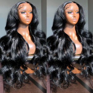 Inch Body Wave Lace Front Human Hair Wigs Peruvian Loo